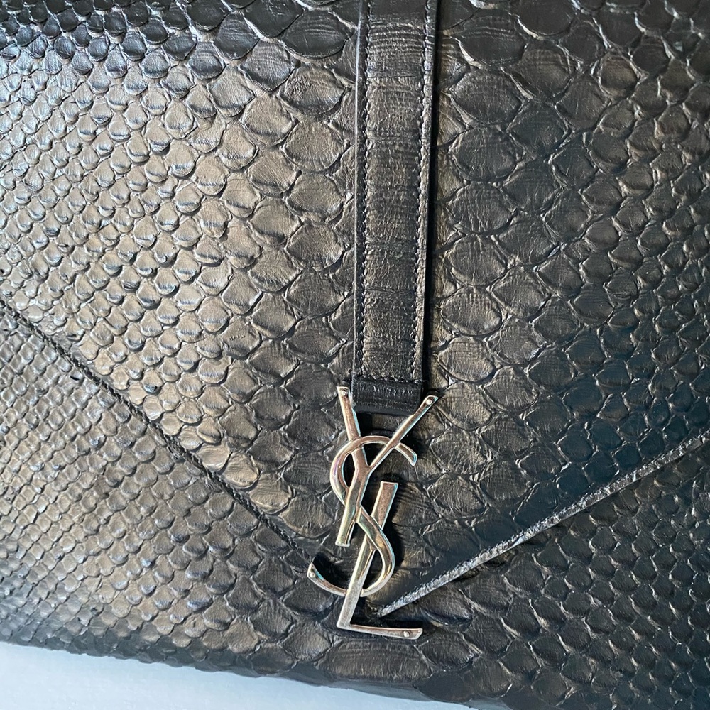Authentic Saint Laurent College Python Purse - Picture 4 of 9